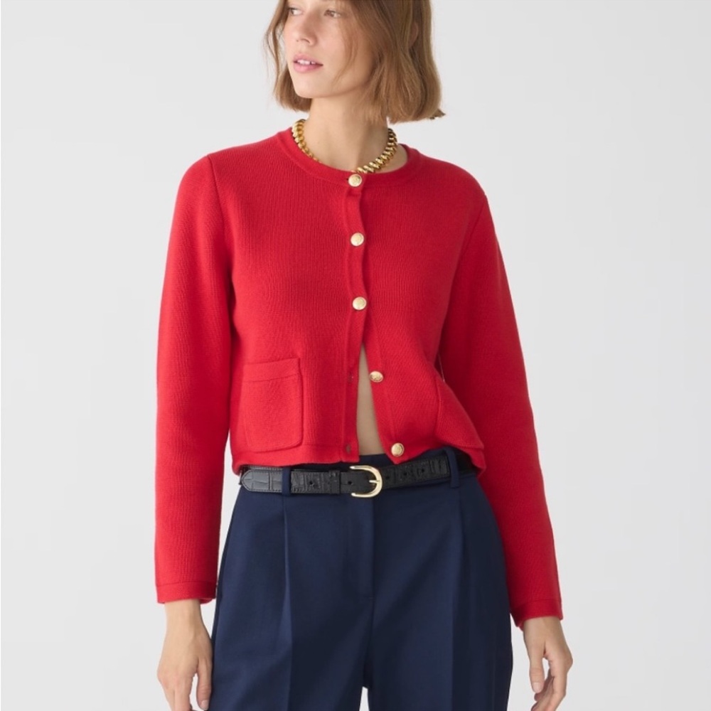 J. Crew Emilie Sweater Lady Red Jacket